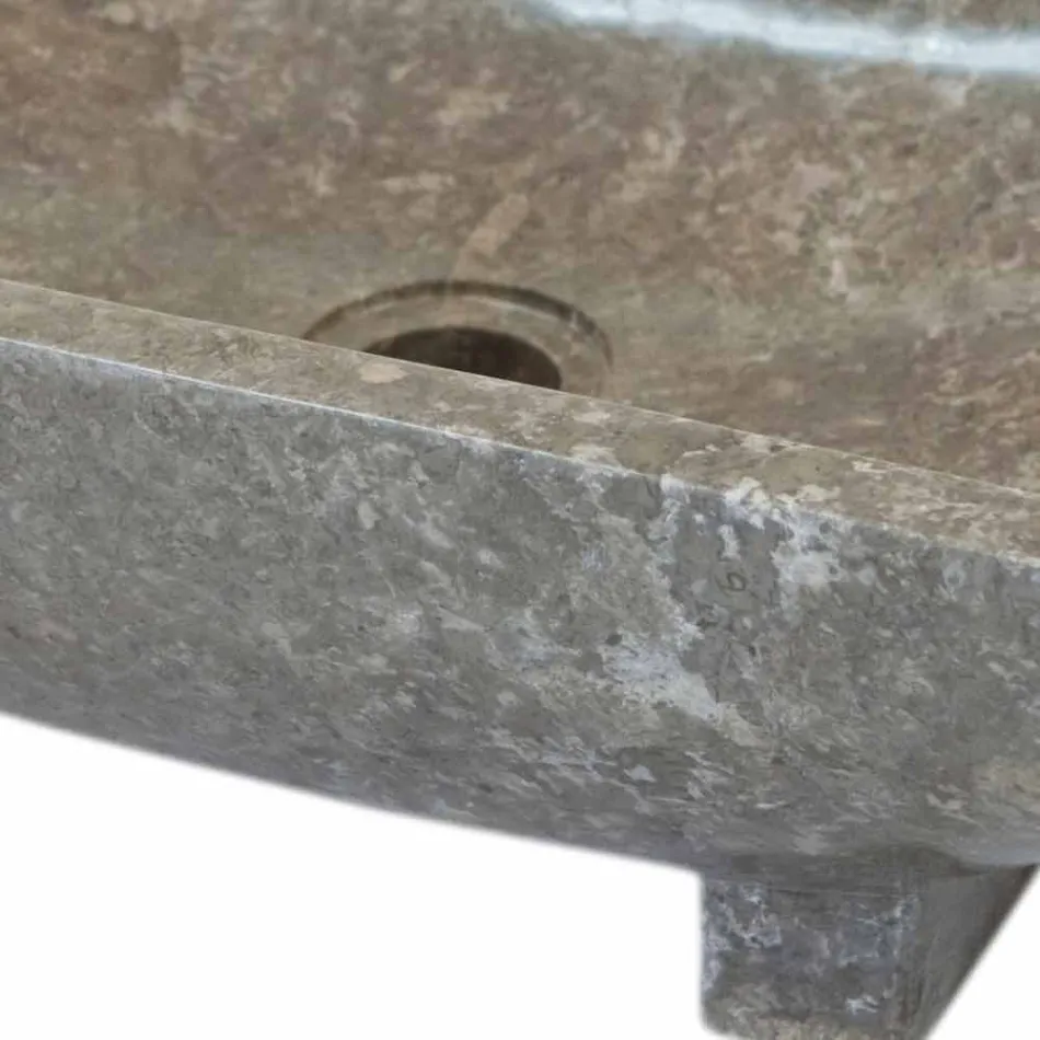 Lavabo en piedra natural gris Iria, una pieza Viadurini