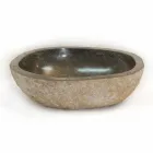 Lavabo de piedra natural Kai, una pieza Viadurini