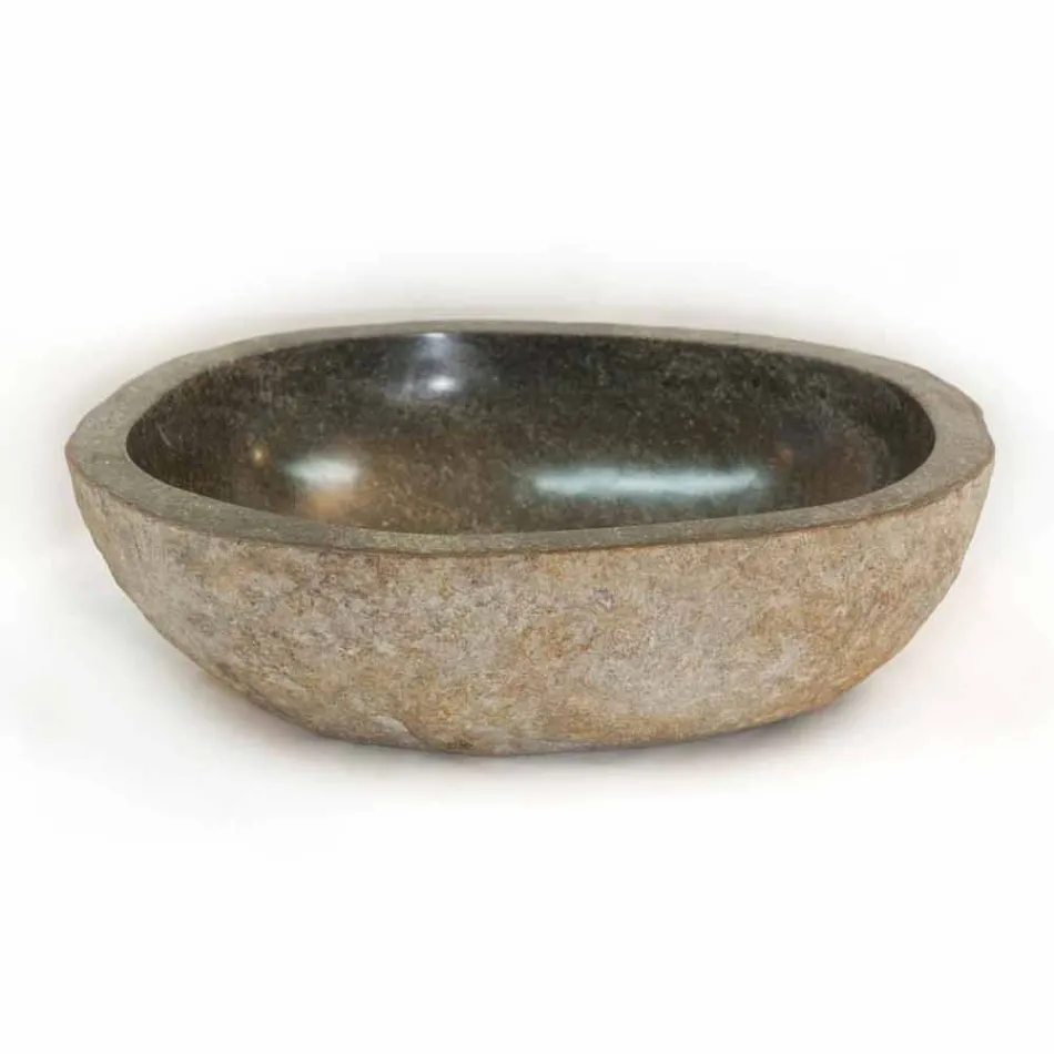 Lavabo de piedra natural Kai, una pieza Viadurini