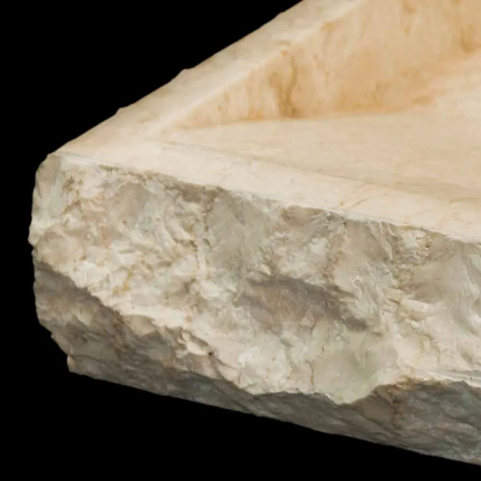 el apoyo de piedra natural para lavabo Sam White, una pieza Viadurini