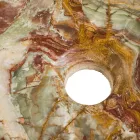 Lavabo sobre encimera en piedra ónix Leila, pieza única hecha a mano Viadurini