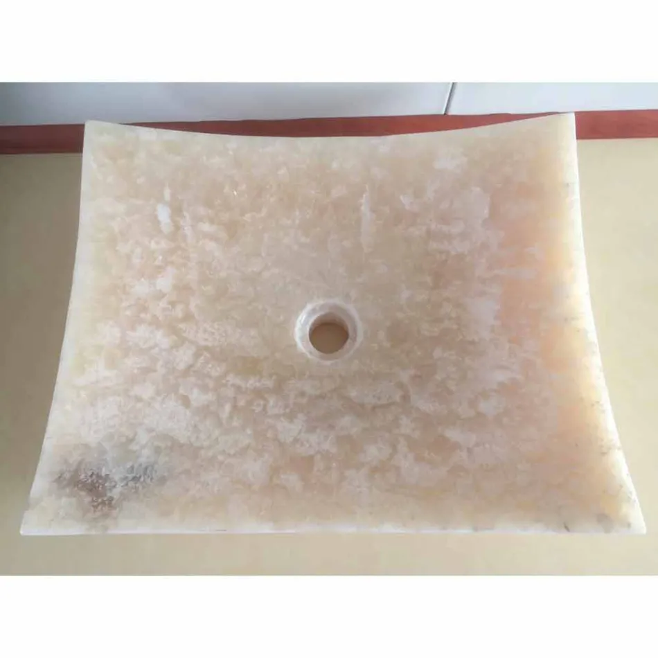 Lavabo de piedra natural Onyx Love, pieza única Viadurini