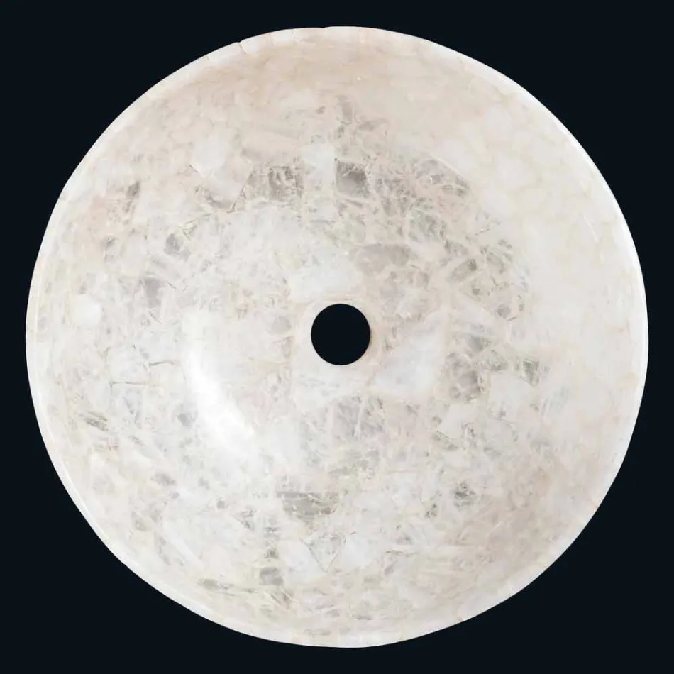 Lavabo en Tala cristal de cuarzo, de una sola pieza hecha a mano Viadurini