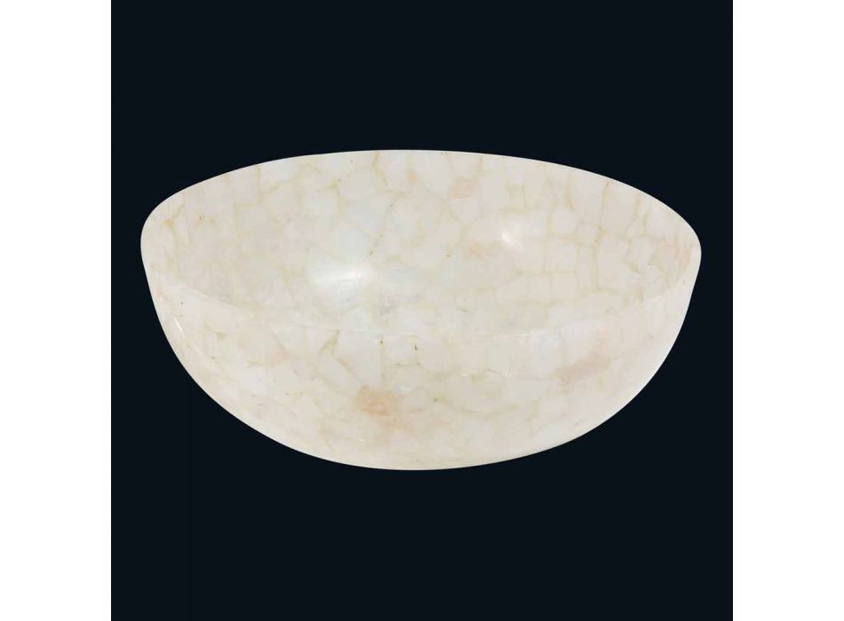 Lavabo en Tala cristal de cuarzo, de una sola pieza hecha a mano Viadurini
