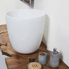 Lavabo Sobre Encimera en Resina y Polvos Minerales en Forma de Cubo - Cubo Viadurini