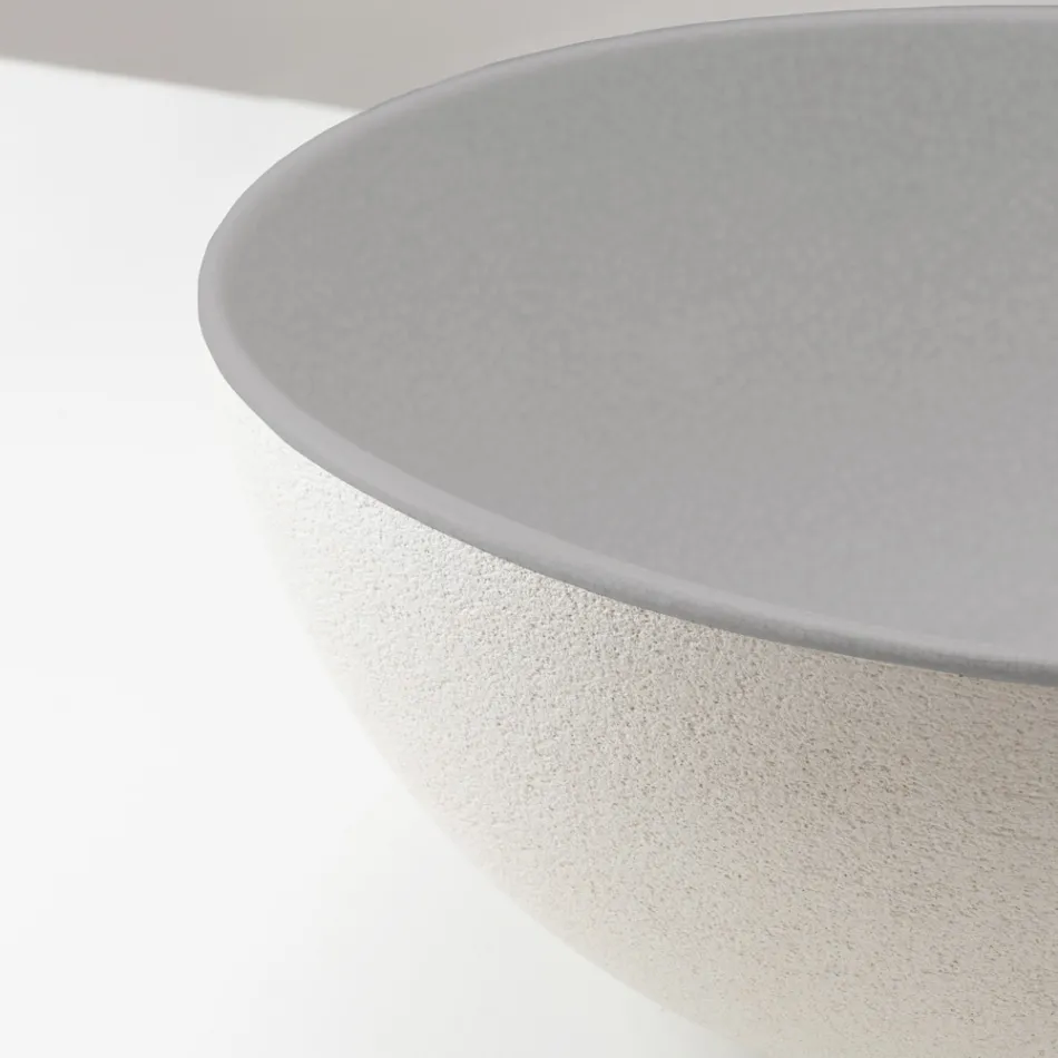 Fregadero de encimera Raku torneado a mano, fabricado en Italia - Magma Viadurini