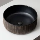 Lavabo de encimera Balance de tierra roja natural decapado a mano Viadurini