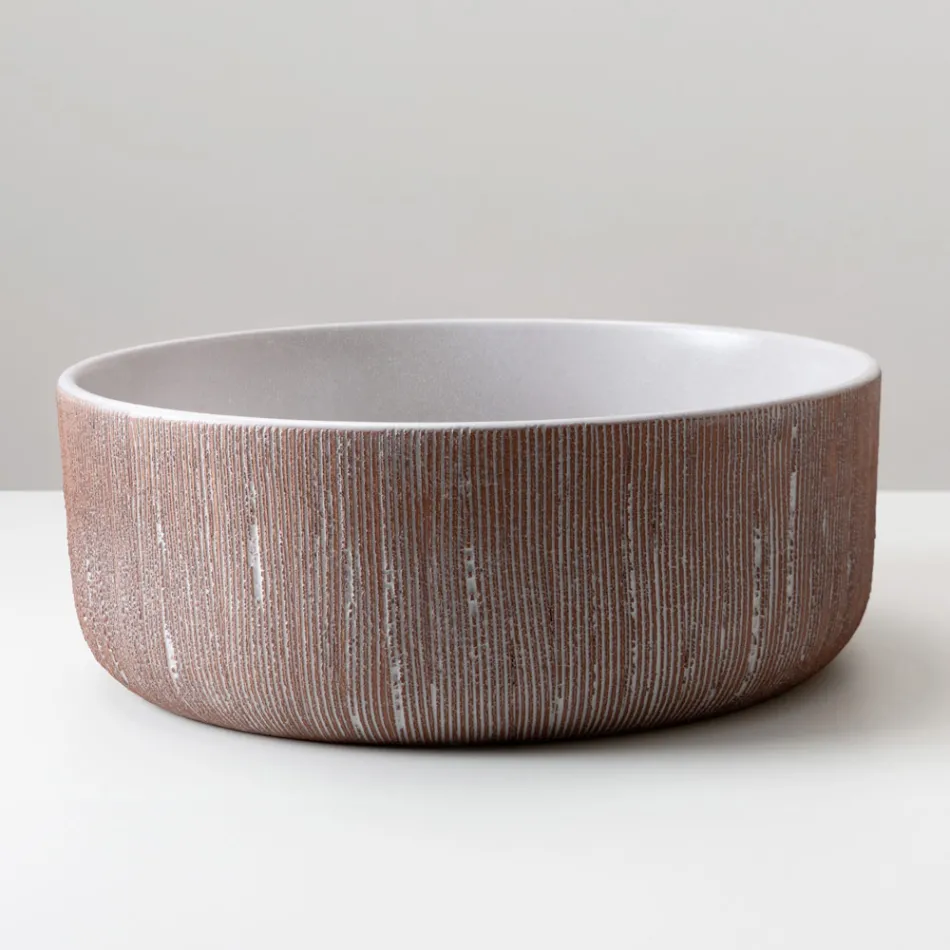 Lavabo de encimera Balance de tierra roja natural decapado a mano Viadurini