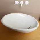 Diseño de lavabo de cerámica inclinado hecho en Italia Brillante Viadurini