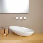 Diseño de lavabo de cerámica inclinado hecho en Italia Brillante Viadurini