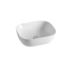 Lavabo inclinado de cerámica blanca de diseño moderno para encimera - Papavero Viadurini