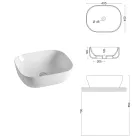 Lavabo inclinado de cerámica blanca de diseño moderno para encimera - Papavero Viadurini
