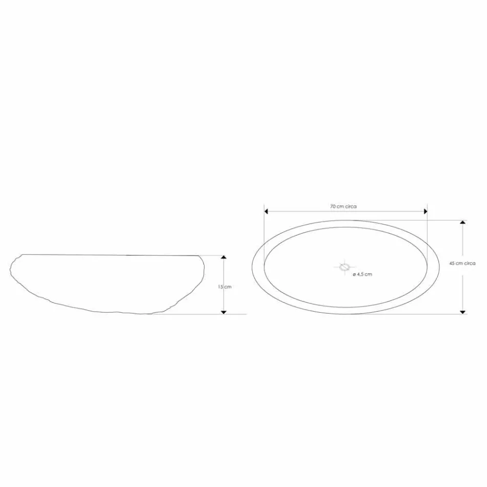 Lavabo sobre encimera elaborado artesanalmente en piedra de río - Aurea Viadurini