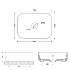 Lavabo sobre encimera moderno en cerámica blanca o de color Star 50x37 cm Viadurini