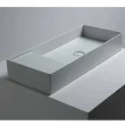Lavabo sobre encimera moderno en cerámica blanca o de color Sun 85x37 cm Viadurini