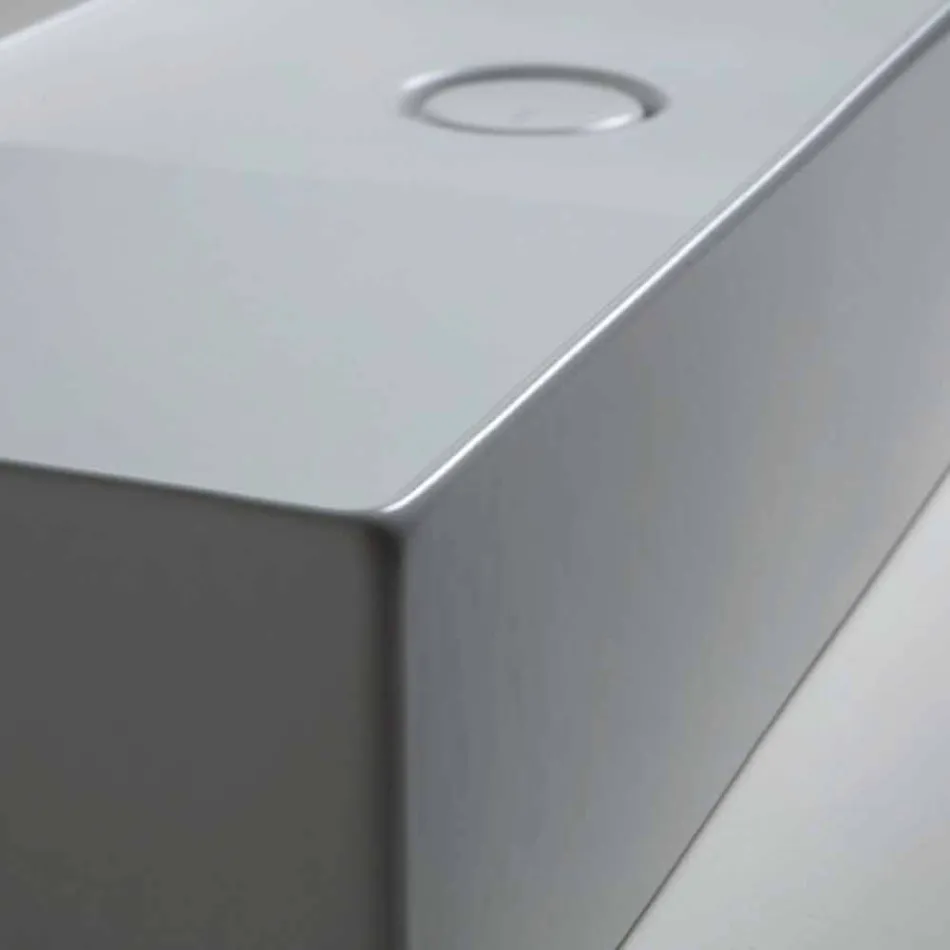 Lavabo sobre encimera moderno en cerámica blanca o de color Sun 85x37 cm Viadurini