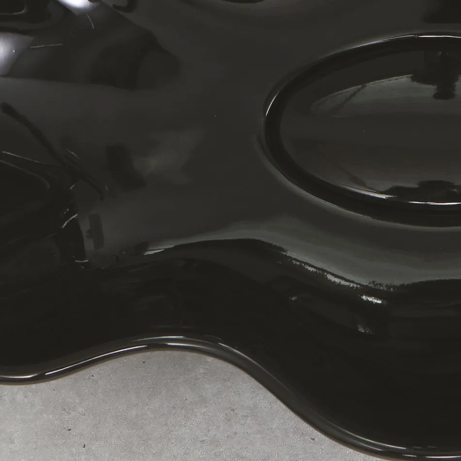 Lavabo sobre encimera moderno de cerámica brillante Made in Italy - Cube Viadurini