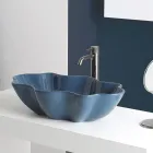 Lavabo sobre encimera moderno de cerámica brillante Made in Italy - Cube Viadurini