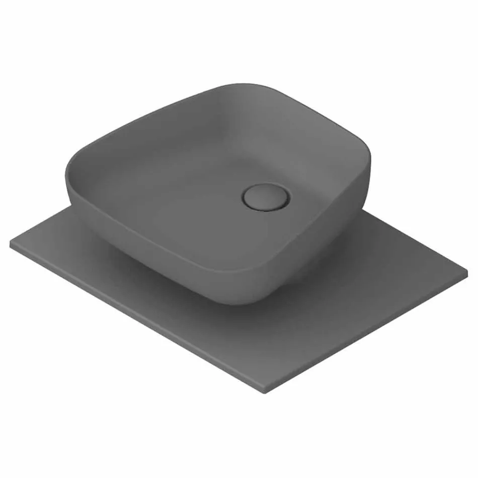 Lavabo sobre encimera de cerámica moderno hecho en Italia, Reale Viadurini