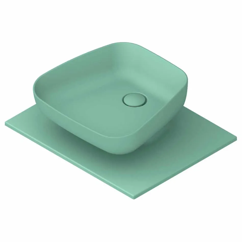 Lavabo sobre encimera de cerámica moderno hecho en Italia, Reale Viadurini