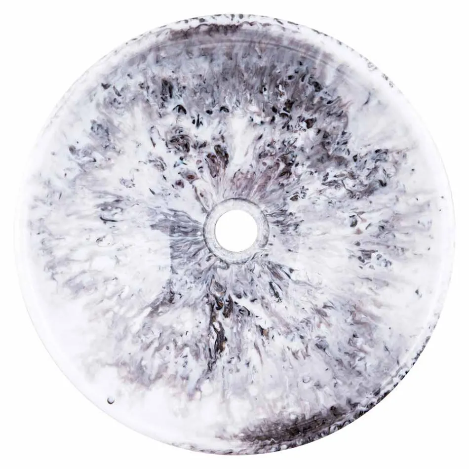 Lavabo moderno sobre encimera de resina negra y marrón - Dogliola Viadurini