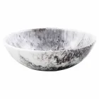 Lavabo moderno sobre encimera de resina negra y marrón - Dogliola Viadurini