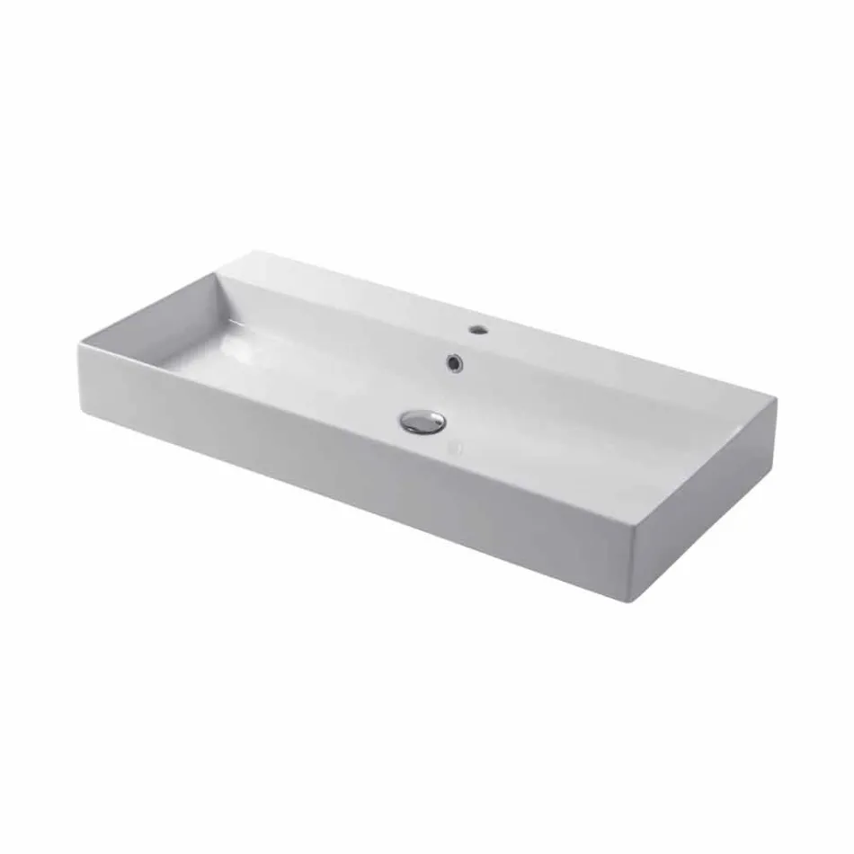 Lavabo sobre encimera o pared de diseño en cerámica de colores Leivi Viadurini