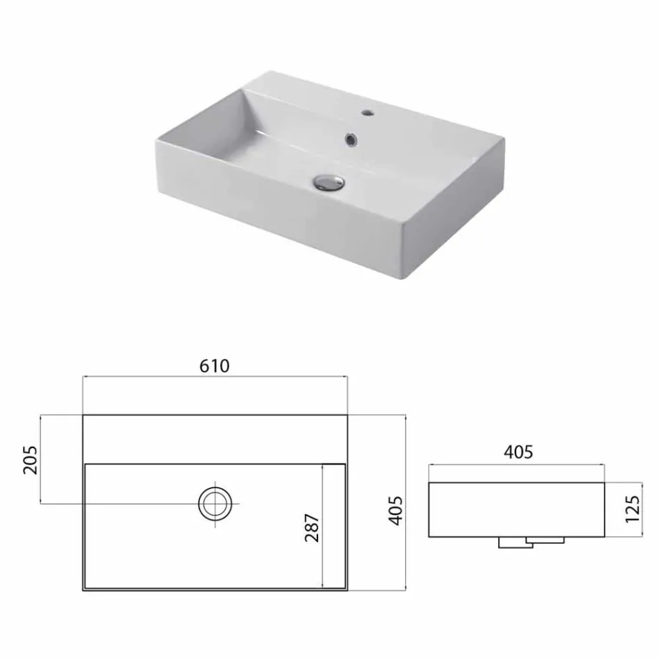 Lavabo sobre encimera o pared de diseño en cerámica de colores Leivi Viadurini