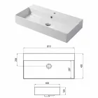 Lavabo sobre encimera o pared de diseño en cerámica de colores Leivi Viadurini