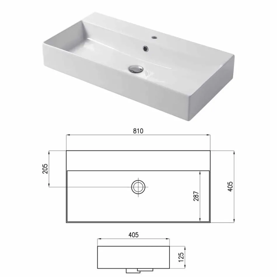 Lavabo sobre encimera o pared de diseño en cerámica de colores Leivi Viadurini