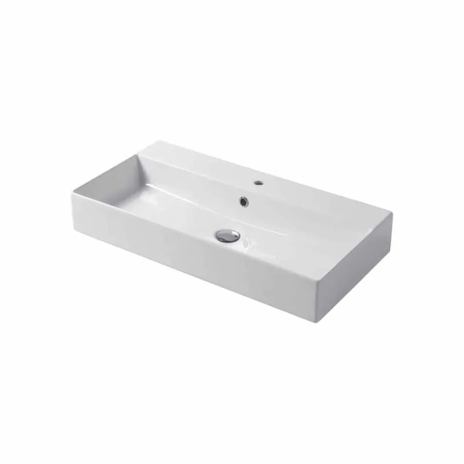 Lavabo sobre encimera o pared de diseño en cerámica de colores Leivi Viadurini