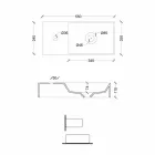 Lavabo rectangular sobre encimera de cerámica Made in Italy - Act Viadurini