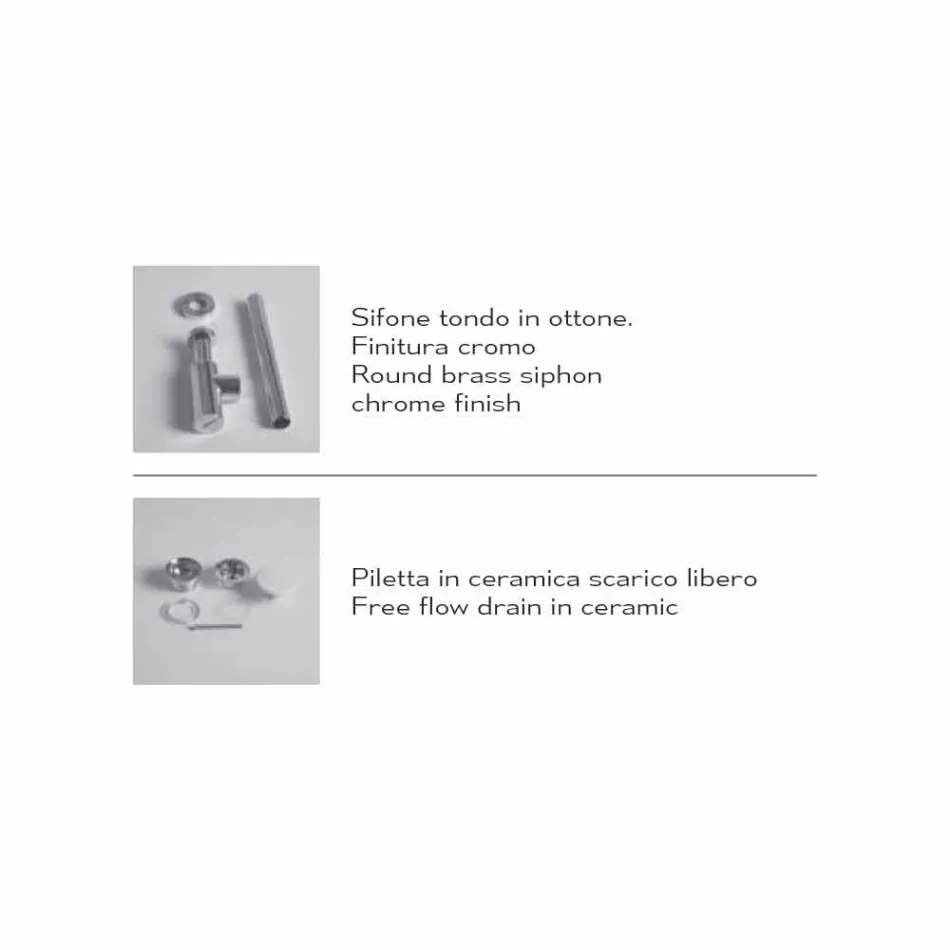 Lavabo rectangular sobre encimera de cerámica Made in Italy - Act Viadurini