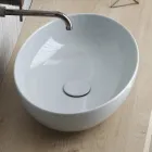 Lavabo sobre encimera ovalado de cerámica brillante Made in Italy - Ferry Viadurini