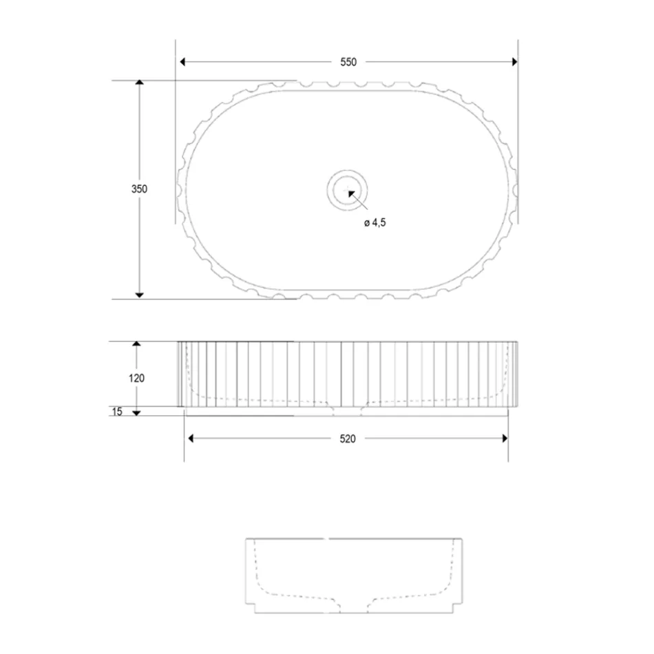 Lavabo sobre encimera ovalado para baño fabricado en mármol blanco - Cunzite Viadurini