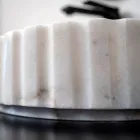 Lavabo sobre encimera ovalado para baño fabricado en mármol blanco - Cunzite Viadurini