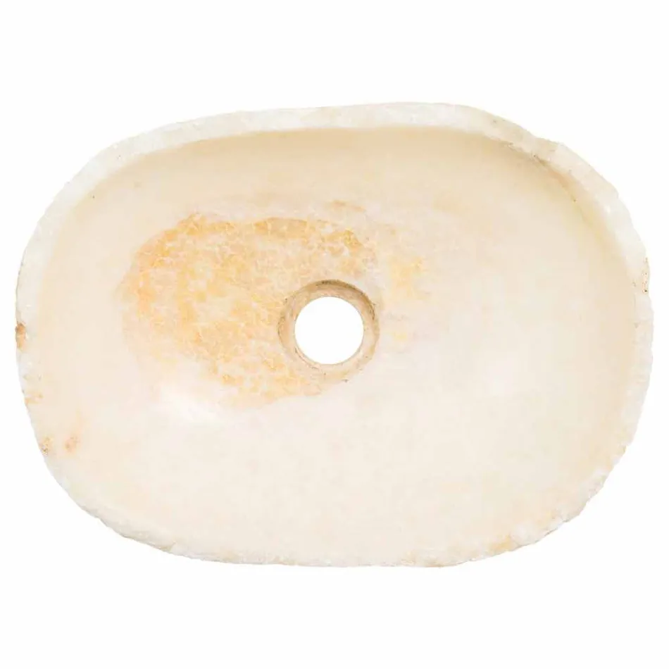 Lavabo sobre encimera hecho a mano de piedra de ónix - Barolo Viadurini