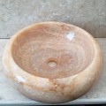 Lavabo sobre encimera simple en piedra Arlie onyx, hecho a mano.
