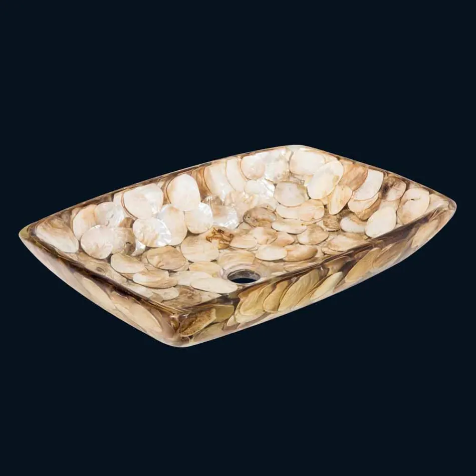 pieza única Lavabo de resina artificial Inez, hecho a mano Viadurini