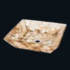 encimera de diseño cuadrado apoyo Akira, resina artificial Viadurini