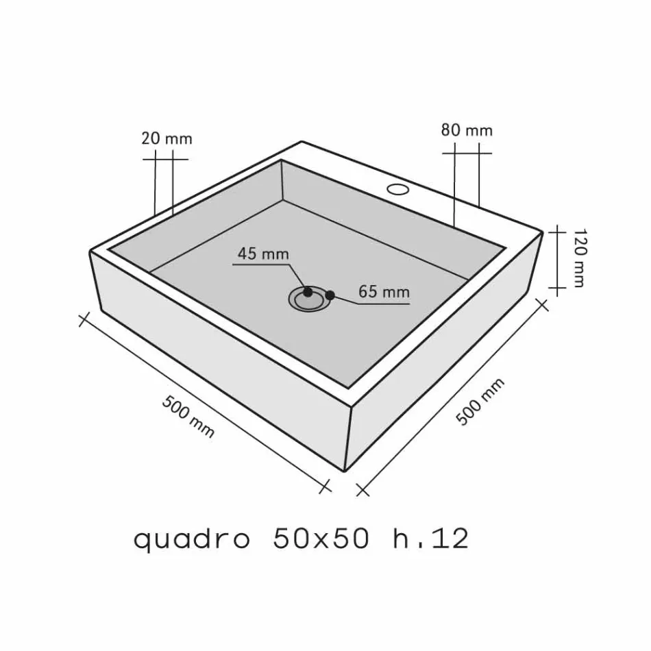 Plaza Soporte encimera en Negro Basalto Ban Viadurini