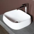 Lavabo cuadrado de cerámica blanca de diseño moderno para encimera - Papavero