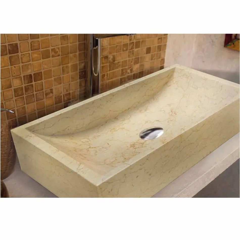 Soporte Cuadrado Encimera Piedra Natural Beige Yakarta Viadurini