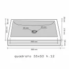 Encimera Apoyo Square Negro Piedra Natural Yakarta Viadurini