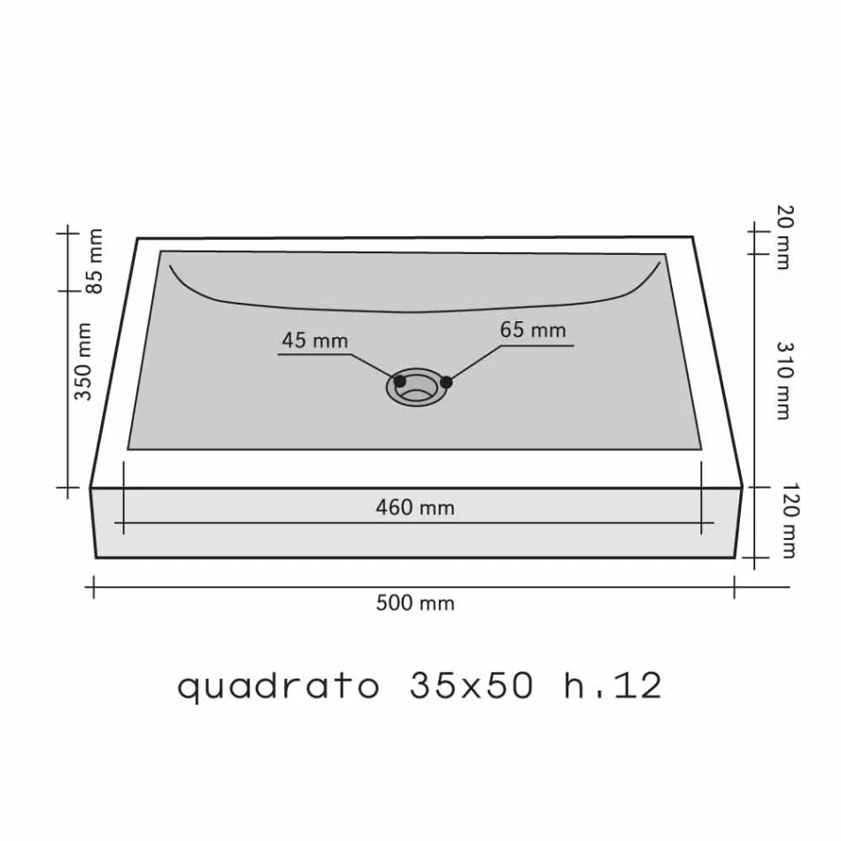 Encimera Apoyo Square Negro Piedra Natural Yakarta Viadurini