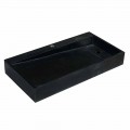 Lavabo rectangular sobre encimera de basalto negro, Chao