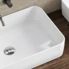 Lavabo rectangular de cerámica para encimera Aster con diseño moderno Viadurini