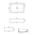 Lavabo rectangular de cerámica para encimera Aster con diseño moderno Viadurini