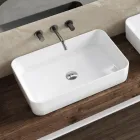 Lavabo rectangular de cerámica para encimera Aster con diseño moderno Viadurini