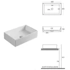 Lavabo rectangular de cerámica para encimera con diseño moderno - Papavero Viadurini